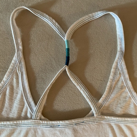 👜2 for $15 Lucky Lotus white Y Back Tank - Picture 2 of 3